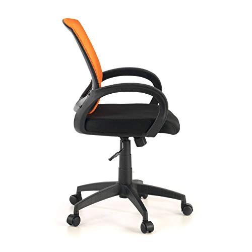 Ofichairs Silla Canton Silla de Escritorio Silla de Ordenador de Oficina Silla Juvenil Respaldo Transpirable de Malla Mecanismo Basculante Color Naranja