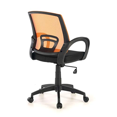 Ofichairs Silla Canton Silla de Escritorio Silla de Ordenador de Oficina Silla Juvenil Respaldo Transpirable de Malla Mecanismo Basculante Color Naranja