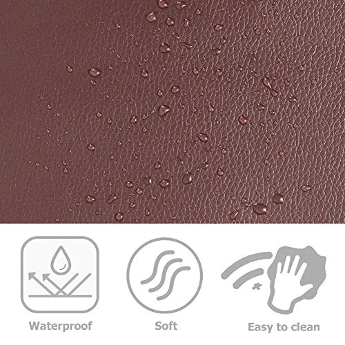 Ofima 2 parches autoadhesivos de piel para reparación de sofás, asientos de coche, bolsos, chaquetas, agujeros, grietas, quemaduras, manchas (marrón oscuro, 20 x 40 cm)