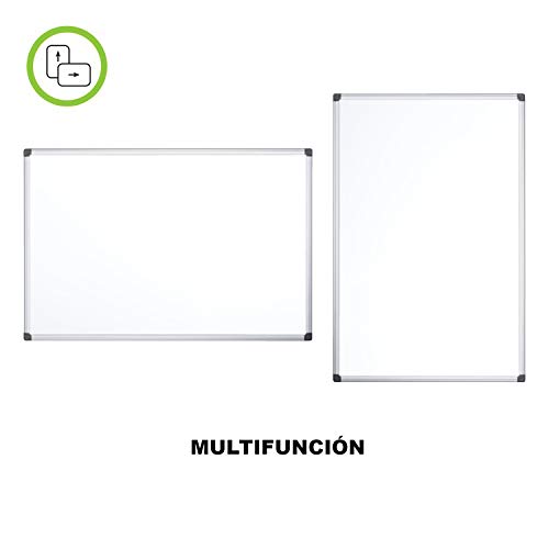 OFITURIA® Pizarra Blanca Magnética Lacada Con Marco De Aluminio Resistente Fácil De Borrar En Seco, Medida 200x100cm