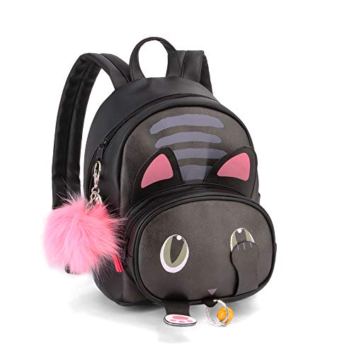 Oh My Pop! Oh My Pop! Cat-Mochila Fashion Shy Mochila Tipo Casual, 28 cm, 8 litros, Negro