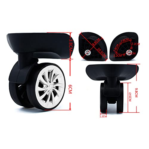 Okuyonic Ruedas Giratorias para Equipaje, Ruedas De Repuesto para Equipaje, Función Protectora, Rotación De 360 ​​Grados, Ruedas De Maleta para Reparar Ruedas Desgastadas