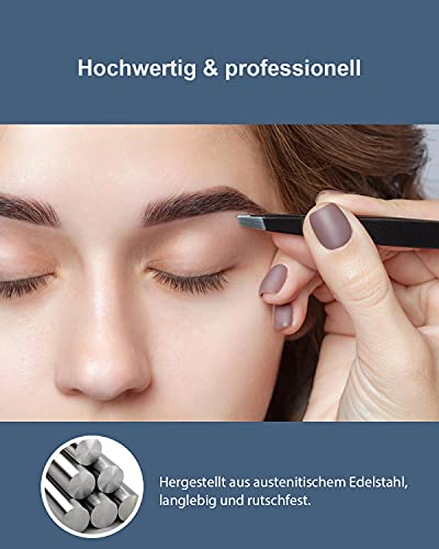 OMIRO 20X Kit de Espejo de Aumento y Pinzas Para Cejas,Espejos Compactos de Aumento con 3 ventosas,11.4 cm