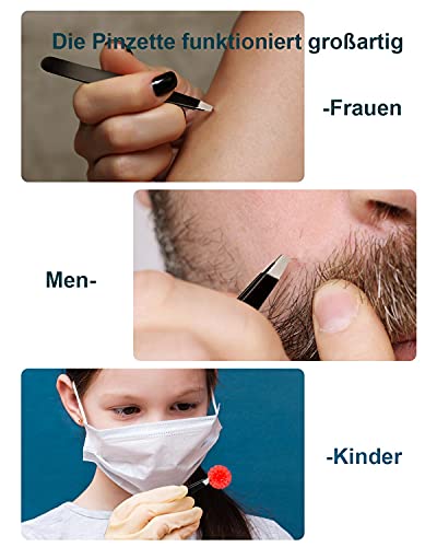OMIRO 20X Kit de Espejo de Aumento y Pinzas Para Cejas,Espejos Compactos de Aumento con 3 ventosas,11.4 cm