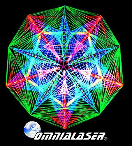 OmniaLaser OL-UVWOOLGREEN2 - Lana reactiva a la luz de Wood, UV, para glow parties, ovillo de neón, verde, 2 unidades