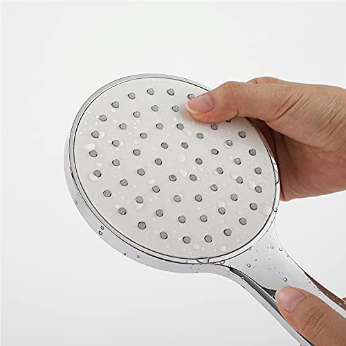 ONECE Barra de Ducha 75 cm Pared Acero Inoxidable, Asiento de Montaje en Ajustable, Grande Ducha de Mano Φ12cm, Soporte de Ducha Ajustable en Altura, Set de Ducha Montada en la Pared sin Grifo, Cromo