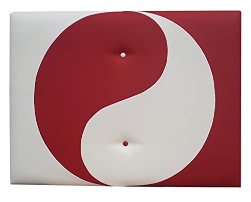 ONEK-DECCO Cabecero de Cama Mod.Ying Yang tapizado en Polipiel, Acolchado de Espuma Varias Medidas y Colores, Cabezal Niños, Juvenil y Cama Matrimonio (70 cm. Alto). (Blanco-Fucsia, 90x70)