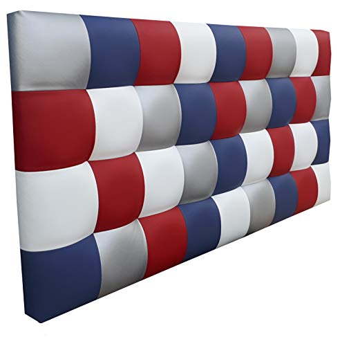 ONEK-DECCO Cabecero de Cama Polipiel de Dormitorio Mod. Kansas Patchwork 3, Acolchado de Espuma Varias Medidas, Cama de niño, Juvenil y Matrimonio (165X70)