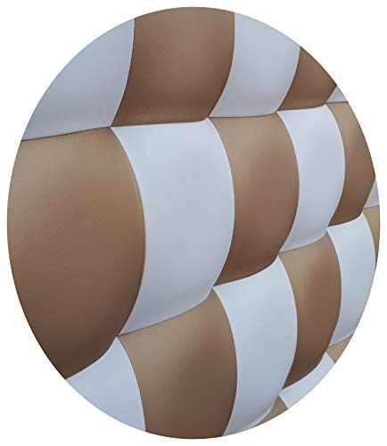 ONEK-DECCO Cabecero de Cama tapizado en Polipiel de Dormitorio Mod. Kansas Patchwork 2 Colores, Acolchado de Espuma Varias Medidas, Cama de niño, Juvenil y Matrimonio (135X70, Blanco-Dorado)