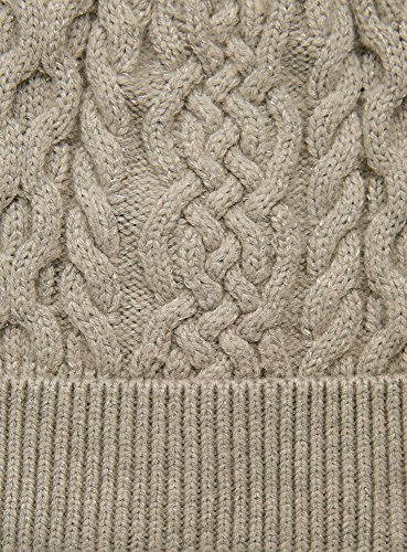 oodji Ultra Mujer Gorro de Punto Trenzado con Pompón, Gris, one size