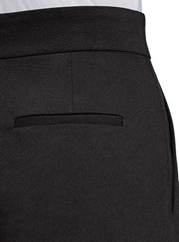 oodji Ultra Mujer Pantalones Cortos de Forma de Trapecio con Cremallera en el Lateral, Negro, XS
