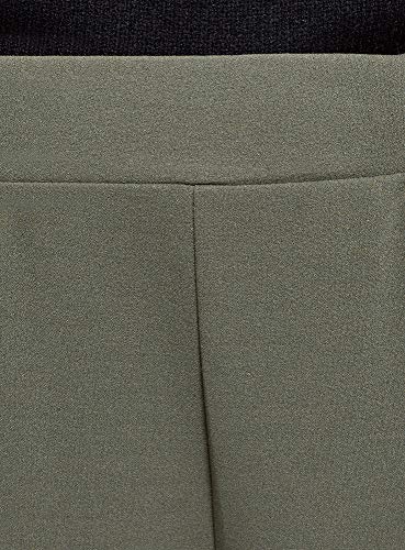 oodji Ultra Mujer Pantalones Rectos con Inserciones, Verde, L