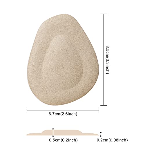OOTSR 3 pares de almohadillas metatarsianas para mujeres y hombres autoadhesivos de tacón alto insertos bola invisible de almohadillas para el alivio del dolor de pies, almohadillas de zapatos beige