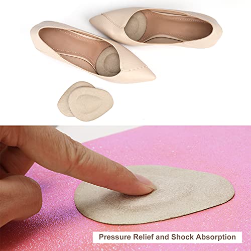 OOTSR 3 pares de almohadillas metatarsianas para mujeres y hombres autoadhesivos de tacón alto insertos bola invisible de almohadillas para el alivio del dolor de pies, almohadillas de zapatos beige