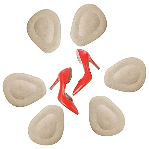 OOTSR 3 pares de almohadillas metatarsianas para mujeres y hombres autoadhesivos de tacón alto insertos bola invisible de almohadillas para el alivio del dolor de pies, almohadillas de zapatos beige