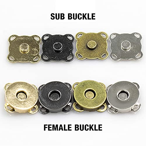 OPAMOO Botones Magnéticos, 40 Piezas 14mm Cierre Magnetico Bolso, BotóN Magnético,Broche Magnético, Magnético Botones para Tejer Conjuntos Botones para Costura, Manualidades, Bolsos, Ropa (4 Color)