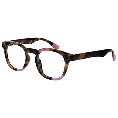 Opulize Ava Pack 2 Mujeres Señoras Marrón Carey Rosa Turquoise Ajuste Cómodo Gafas De Lectura Bisagras Resorte RR62-4Q +1,00