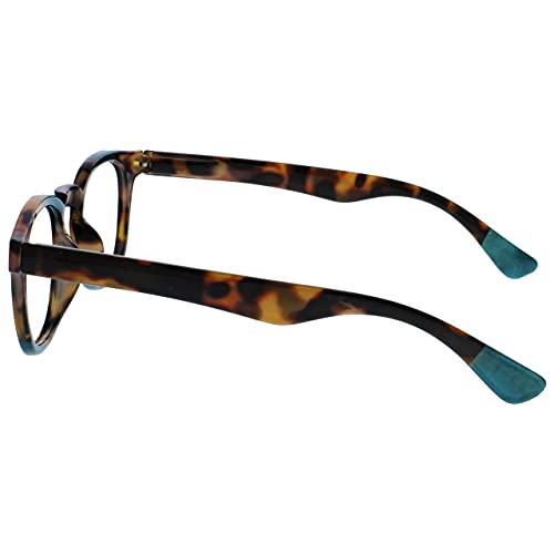 Opulize Ava Pack 2 Mujeres Señoras Marrón Carey Rosa Turquoise Ajuste Cómodo Gafas De Lectura Bisagras Resorte RR62-4Q +1,00