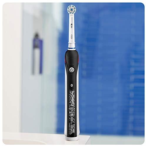 Oral-B Smart Teen Sensi Ultrathin Cepillo de Dientes Eléctrico con Mango Recargable, Tecnología Braun, 2 Cabezales de Recambio y 3 Modos de Limpieza - Negro