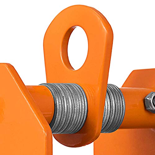OrangeA Carro de Vigas Capacidad 1T, Carrito Grúa Manual de Acero Ancho de Brida de Viga en I: 2,5'' - 5,5'', Carro de Haz Inoxidable con 4 Ruedas Resistentes para Almacenes Garajes, Naranja