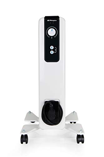 Orbegozo RH Radiador de Aceite, 1000W de Potencia, 5 Elementos y diseño en Color Blanco, s, Negro, 1000 W