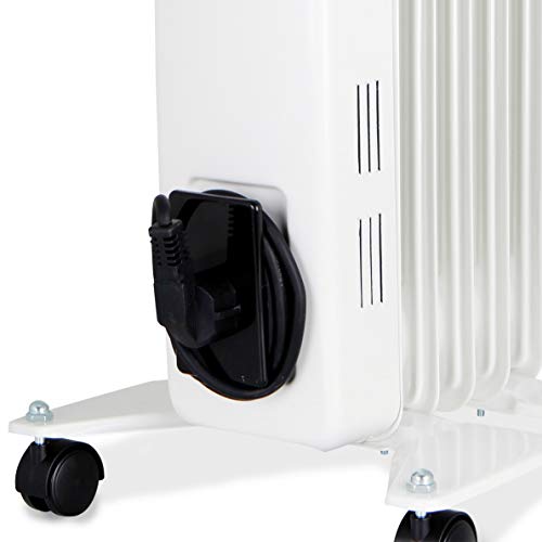 Orbegozo RH Radiador de Aceite, 1000W de Potencia, 5 Elementos y diseño en Color Blanco, s, Negro, 1000 W
