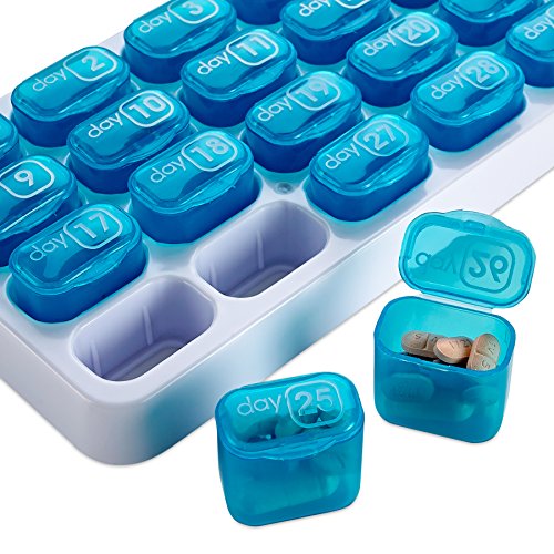 Organizador mensual de pastillas MEDca. Espacio para 31 cápsulas.
