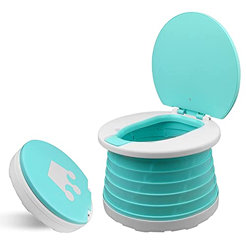 Orinal de Viaje para Bebés, Inodoro Plegable para Bebés, Asiento de Inodoro Portátil Bebé, Plástico ABS Ecológico, Viajes al Aire Libre o Entrenamiento para Ir al Baño - verde