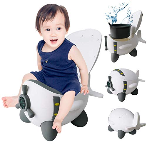 Orinal Infantil WC Niños Portatil: Orinales Bebe Infantiles Inodoro - Asiento Vater Water Urinario Niño Niña - Silla Urinal Bacinilla Infant - Retrete Aprendizaje Portatiles Bebé Avión Gris Blanco