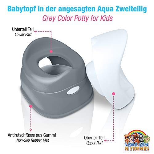 Orinal para bebés de 2 Partes - Orinal Desde Aproximadamente 18 Meses hasta Aproximadamente 3 años, función Antideslizante (Gris - Versión de 2019
