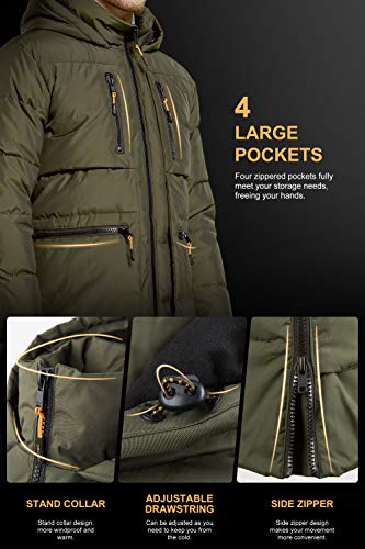Orolay Chaqueta de Plumíferos con Capucha Gruesa para Hombre Abrigo Parka de Invierno con Aislamiento Cálido