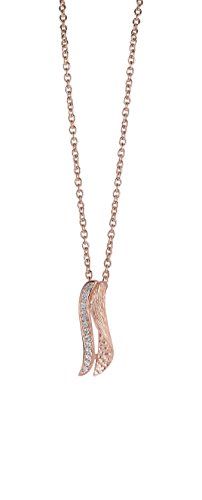 ORPHELIA Collar con Colgante en Forma para Mujer Plateado con Dorado-bañado en Blanco de circonita ZH - 6030/1