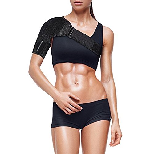 Ortesis de hombro para hombres y mujeres - Alivio de manga de ajuste ajustable para lesiones de hombro, tendinitis para soporte de manguito rotador desgarrado, manga de compresión de hombro de neopren