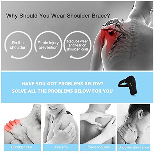 Ortesis de hombro para hombres y mujeres - Alivio de manga de ajuste ajustable para lesiones de hombro, tendinitis para soporte de manguito rotador desgarrado, manga de compresión de hombro de neopren