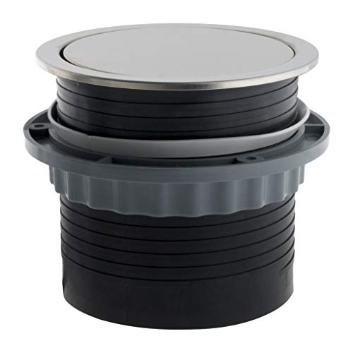 Otio – Bloque Escamoteables Compact 16 A 3 Enchufe 2P + T + 2 x USB – acabado en acero inoxidable