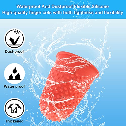 OTTYMO 20 Pcs Protector Dedo Mano Silicona Proteger los Dedos Reutilizables de Varios Tamaños de Protectores de Dedos de Silicona con Partículas Antideslizante para Costura Trabajo Manualidades