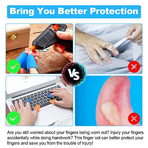 OTTYMO 20 Pcs Protector Dedo Mano Silicona Proteger los Dedos Reutilizables de Varios Tamaños de Protectores de Dedos de Silicona con Partículas Antideslizante para Costura Trabajo Manualidades