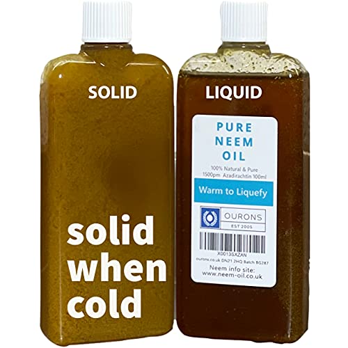 OURONS - Aceite de neem 100 ml, 100% virgen puro nim, aceite multiusos para plantas Hogar y jardín