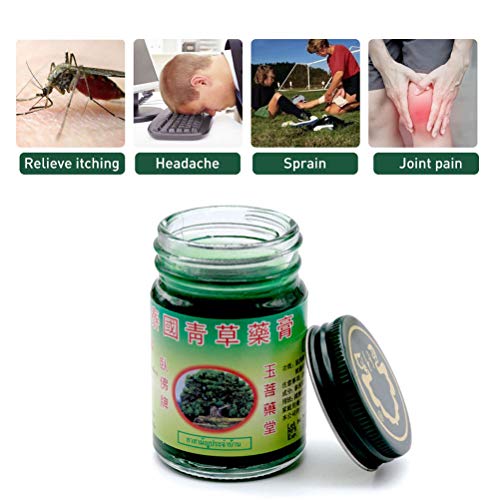 Ouskau 50 g de bálsamo tailandés verde de hierbas para gas abdominal, dolor de cabeza, mareos, todos los castigos, calambres en manos y pies, picaduras de insectos tóxicas