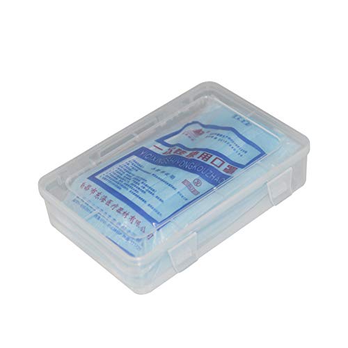 Ousyaah Caja de Almacenamiento de Mascarilla Desechable, Caja de Limpieza Transparente a Prueba de Polvo y Humedad, Caja de Almacenamiento de Algodón Filtrado