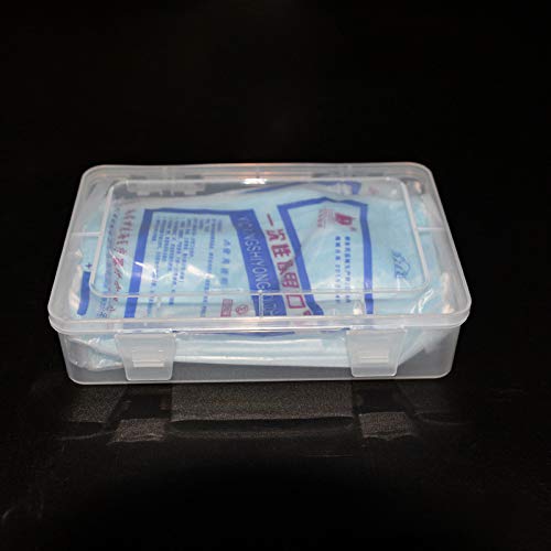 Ousyaah Caja de Almacenamiento de Mascarilla Desechable, Caja de Limpieza Transparente a Prueba de Polvo y Humedad, Caja de Almacenamiento de Algodón Filtrado