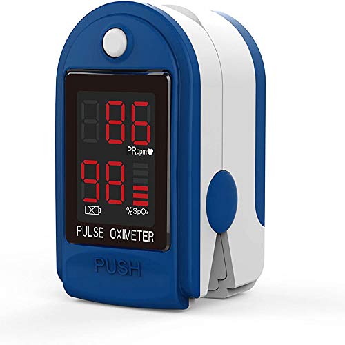 Oxímetro de Dedo, Medidor de Oxígeno en Sangre y Monitor de Frecuencia Cardíaca, Pulsioxímetro Oxígeno, para Uso doméstico y Deportivo