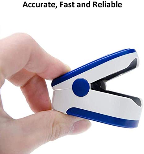 Oxímetro de Dedo, Medidor de Oxígeno en Sangre y Monitor de Frecuencia Cardíaca, Pulsioxímetro Oxígeno, para Uso doméstico y Deportivo