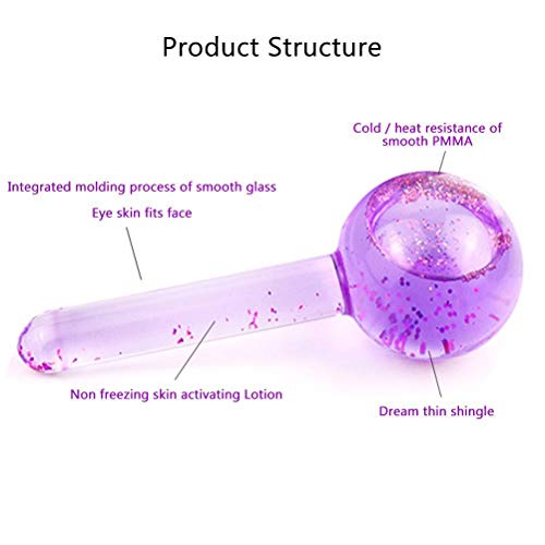 Oyria 2 uds, Rodillos faciales de Hielo, Bola de Cristal, masajeador de Belleza refrescante, Bola de Rodillo con Efecto de enfriamiento, Bola de Cristal de energía, Rodillo de enfriamiento Facial