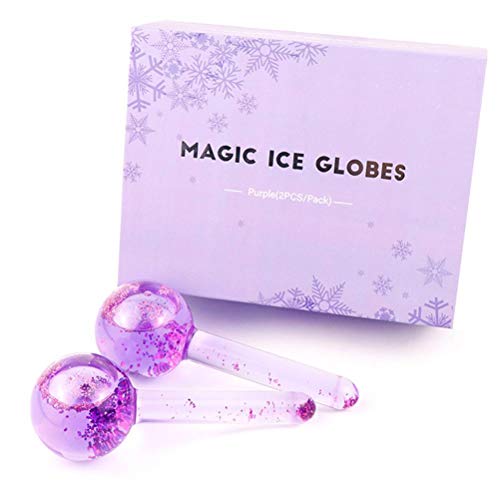 Oyria 2 uds, Rodillos faciales de Hielo, Bola de Cristal, masajeador de Belleza refrescante, Bola de Rodillo con Efecto de enfriamiento, Bola de Cristal de energía, Rodillo de enfriamiento Facial