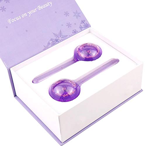 Oyria 2 uds, Rodillos faciales de Hielo, Bola de Cristal, masajeador de Belleza refrescante, Bola de Rodillo con Efecto de enfriamiento, Bola de Cristal de energía, Rodillo de enfriamiento Facial