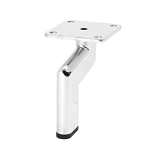 P17 | Juego de 4 patas + 16 tornillos | Patas para sofás, muebles, armarios, sillones | Patas de metal para muebles de diseño moderno y elegante | (Altura 12 cm, cromo brillante)