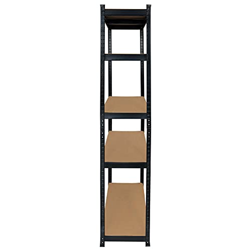 Pack 2 Estanterías Modulares Negras con 5 Baldas Ajustables | GH91 | Estantería Uso Profesional o Doméstico | Dimensiones 180x90x40cm | Aguanta hasta 875 Kg | Garantía 2 Años