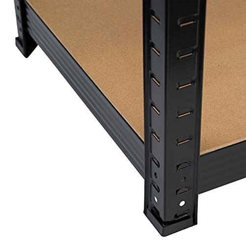 Pack 2 Estanterías Modulares Negras con 5 Baldas Ajustables | GH91 | Estantería Uso Profesional o Doméstico | Dimensiones 180x90x40cm | Aguanta hasta 875 Kg | Garantía 2 Años