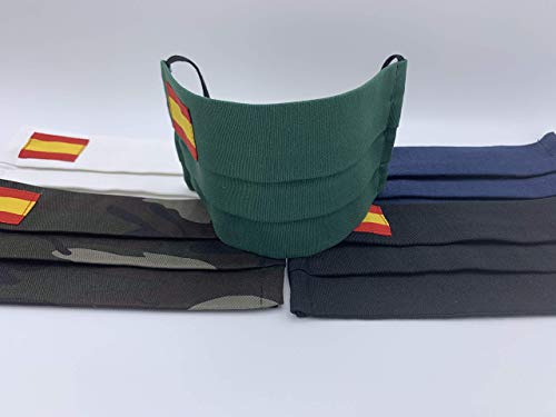 Pack 2 unidades de algodon estampado Camuflaje (militar) con bandera de España